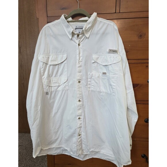 Columbia PFG Long Sleeve Size XXL Mens Shirt White Outdoor Lightweight Fishing - Picture 1 of 14